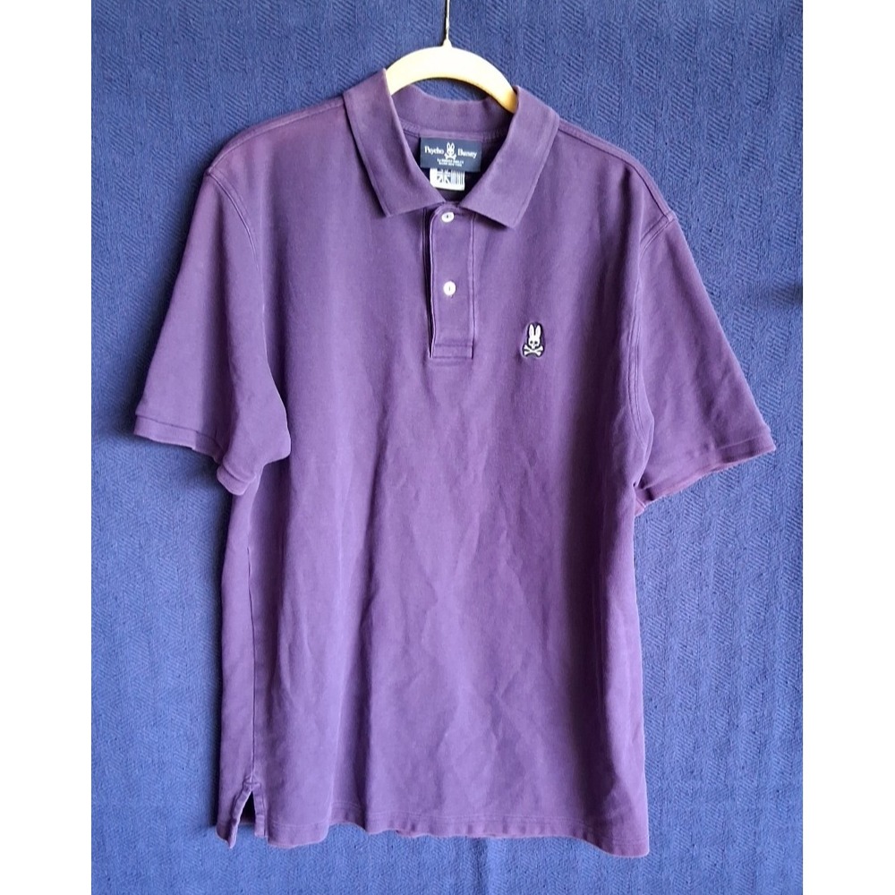 Psycho Bunny Polo Men's #7 Size XL Short Sleeve Collared Polo Purple Pink tones